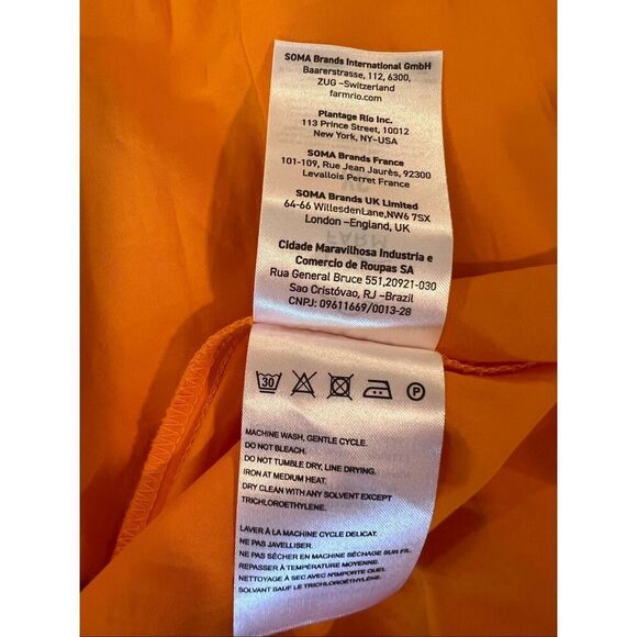 FARM Rio Women's Bright Orange Sleeveless Bustier Cotton Maxi Dress XS NWOT - Picture 12 of 12